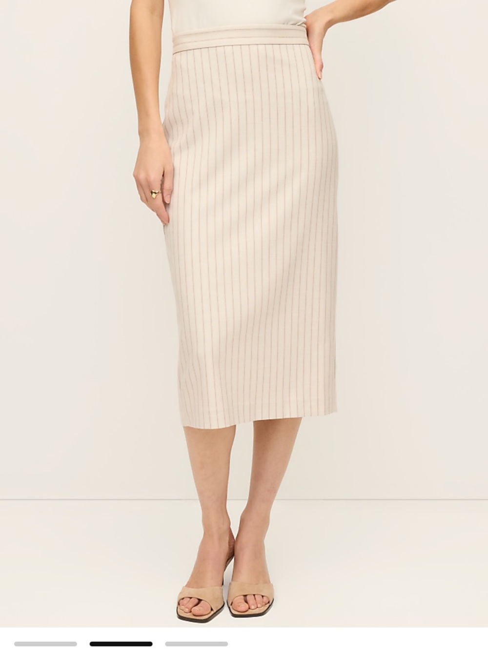 ANN TAYLOR Crosby pinstriped midi pencil skirt NWT